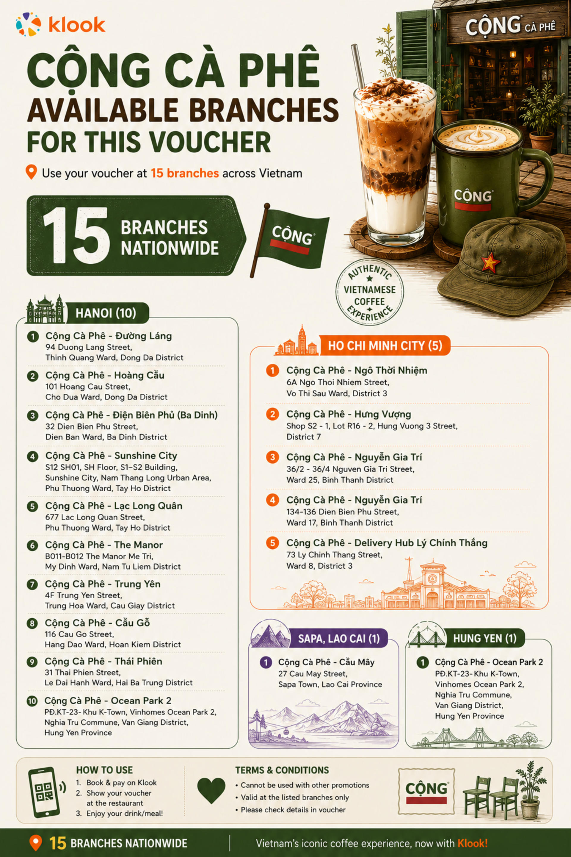 Cong Ca Phe's Cash Voucher - Useable at 15 Branches in Vietnam  - Thumbnail 2