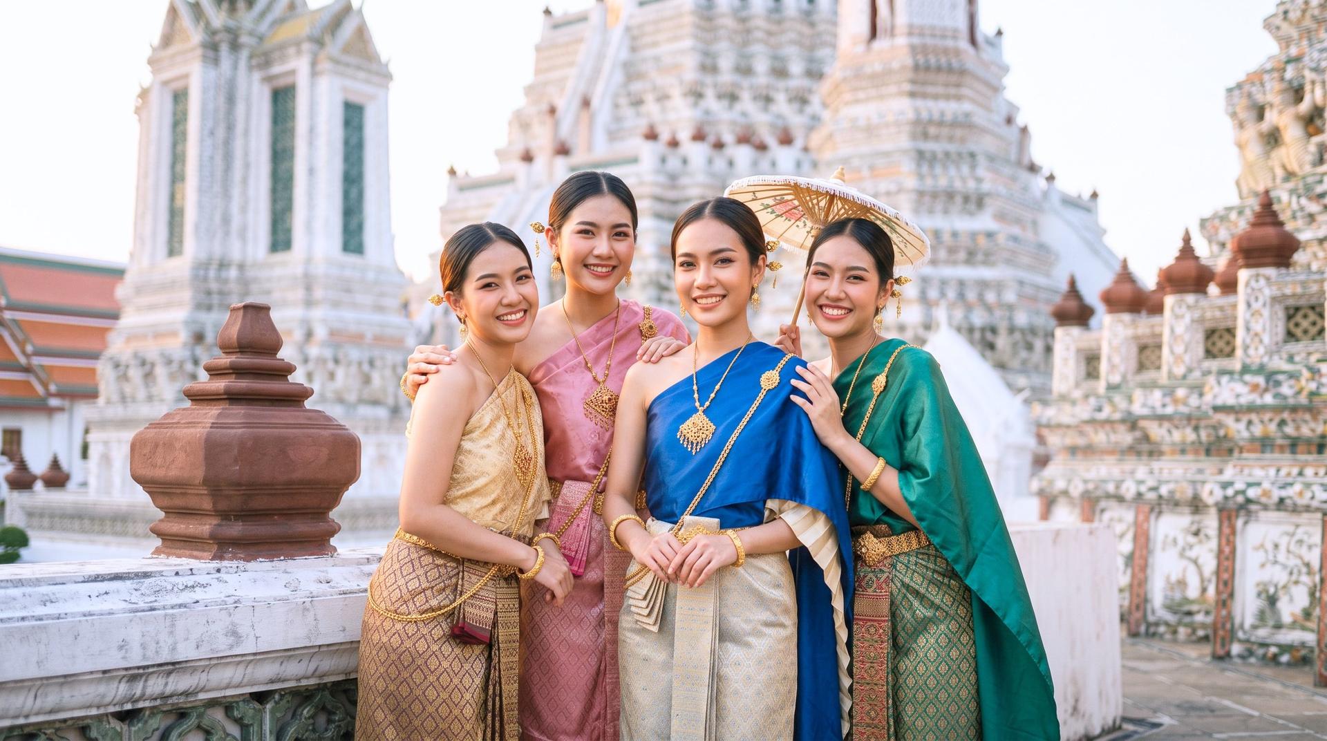 Traditional Thai Costume Rental at Wat Arun in Bangkok - Image 1