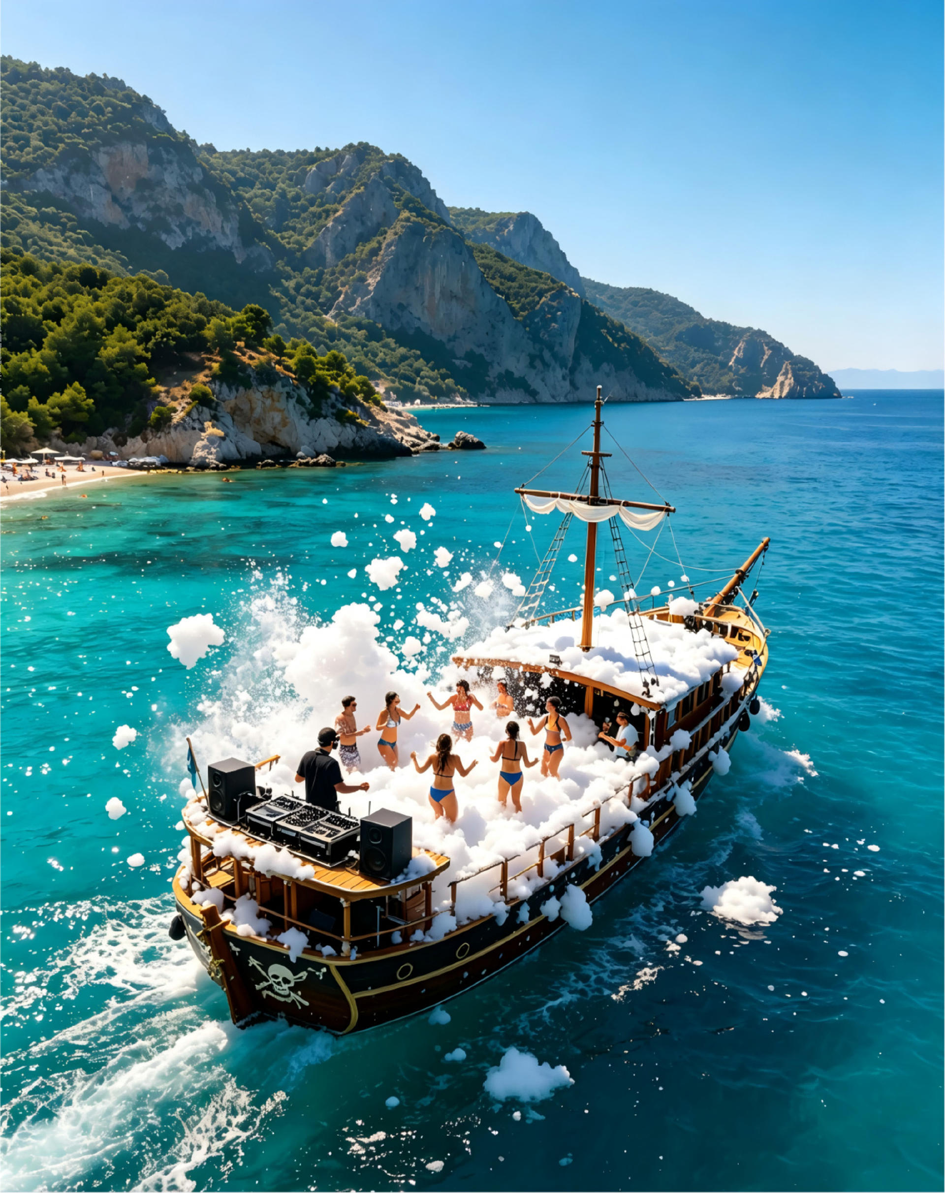 【Fethiye Departure・Distant View of Ölüdeniz】Pirate Ship Foam Party + Island Hopping (with Lunch) - Thumbnail 5