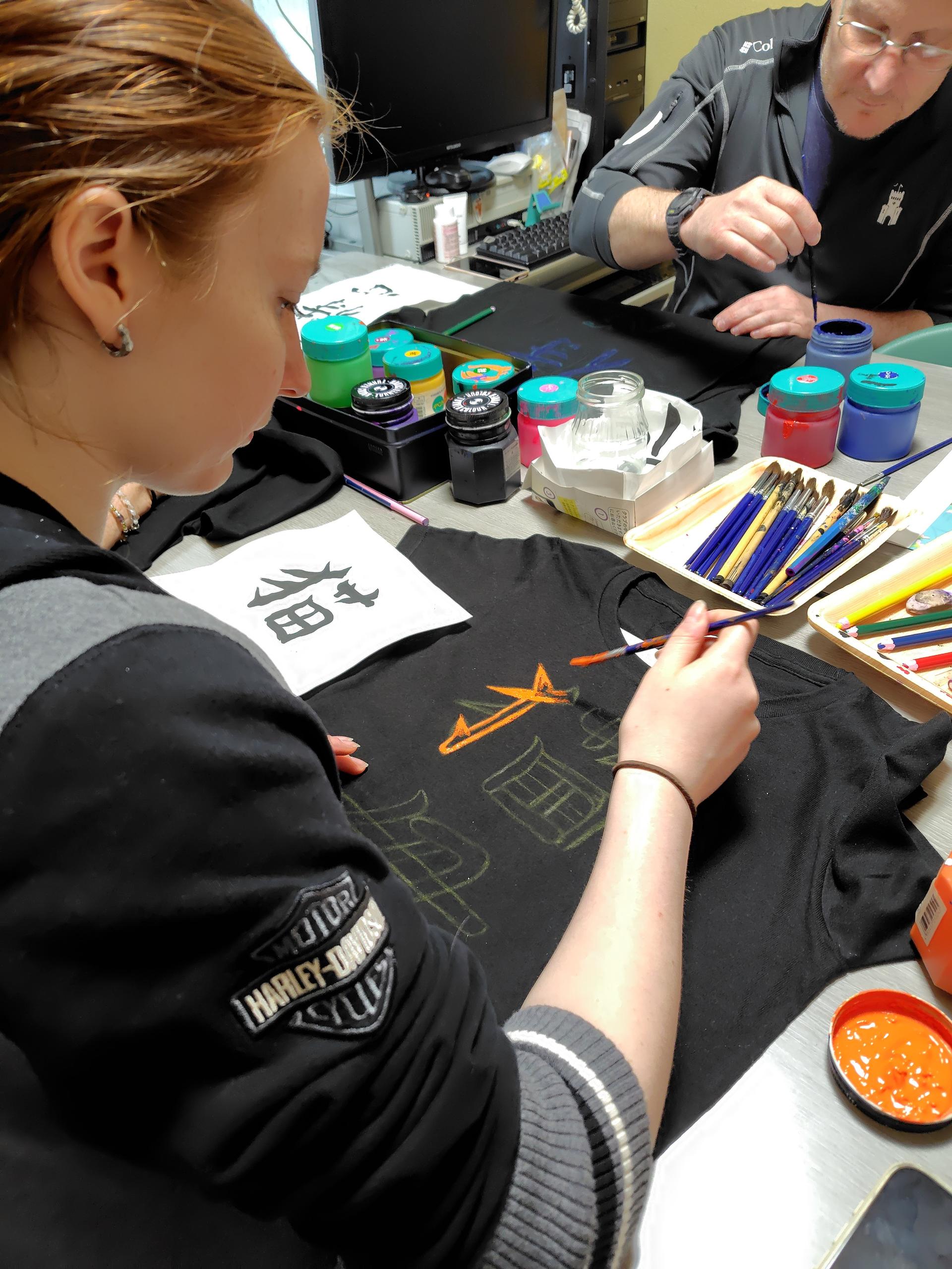[Tokyo EdoHakuyo]: Kanji T-Shirt Painting & Okonomiyaki Making - Image 1