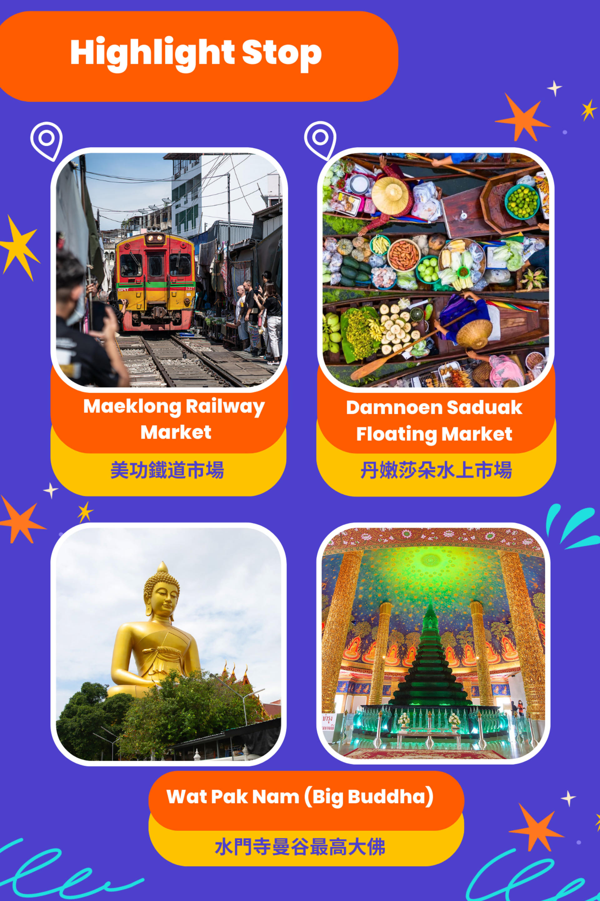 Floating Market & Wat Pak Nam (Big Buddha)Day Tour from Bangkok - Thumbnail 2