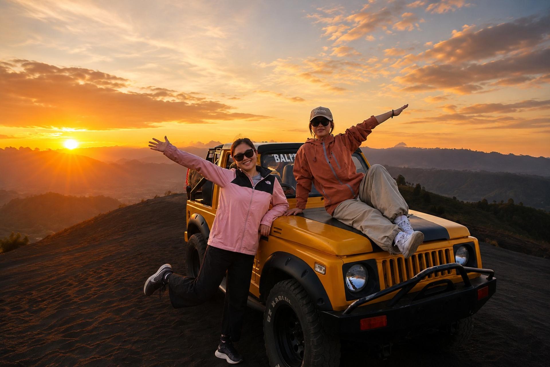Mount Batur 4WD Jeep Sunset with Photographer and Custom Jeep Color - Thumbnail 4
