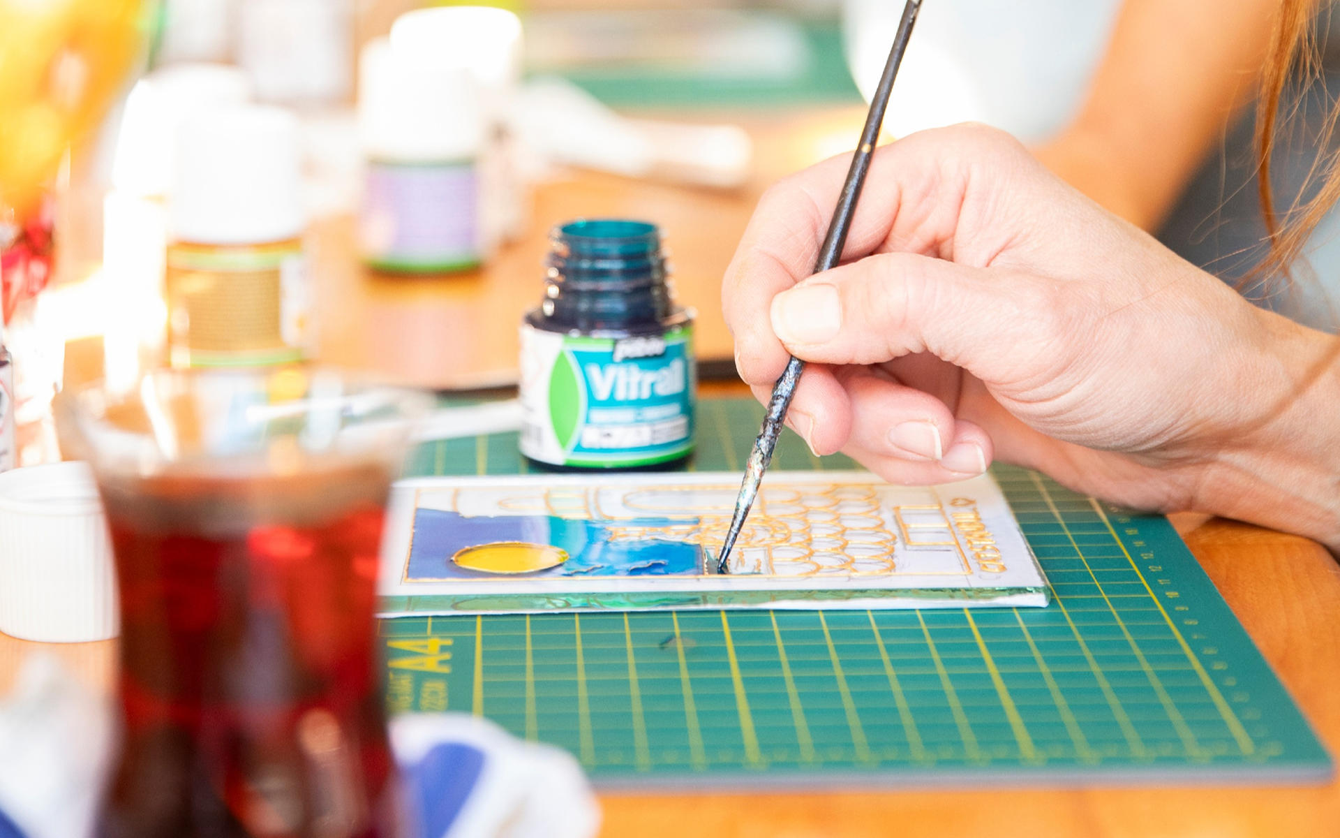 Istanbul Stained Glass Sun Catcher Painting Workshop - Thumbnail 7