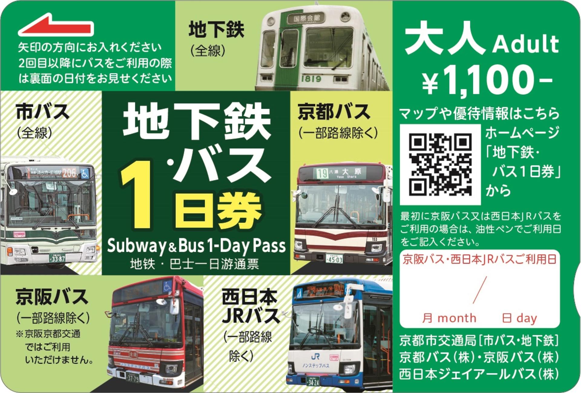 Kyoto City Subway and Bus 1 Day Ticket - Image 1