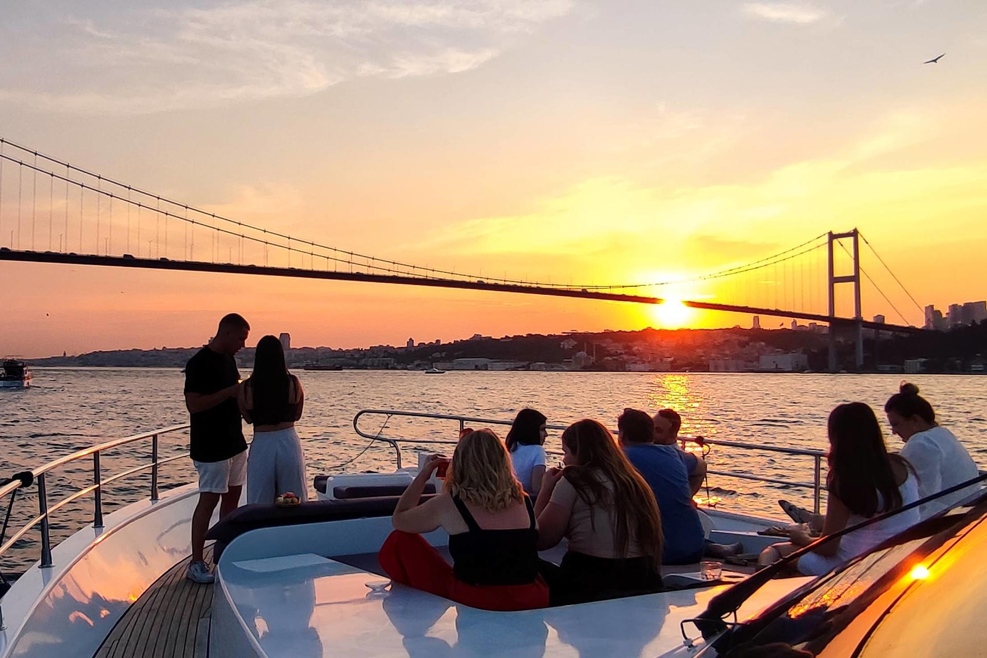 Luxury Sunset Yacht Cruise on Bosphorus Strait with Snacks - Thumbnail 2