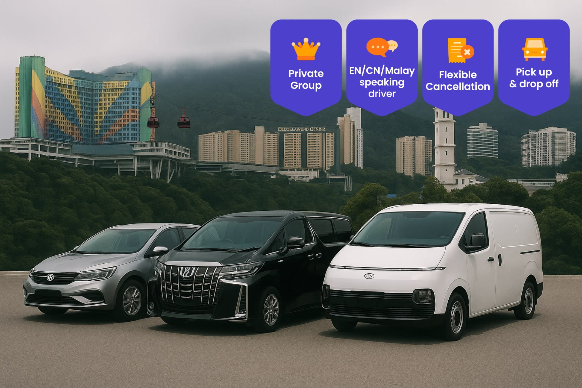 Private Transfers from Genting Highlands to Putrajaya, Klang, Johor Bahru, Desaru And More - Image 1