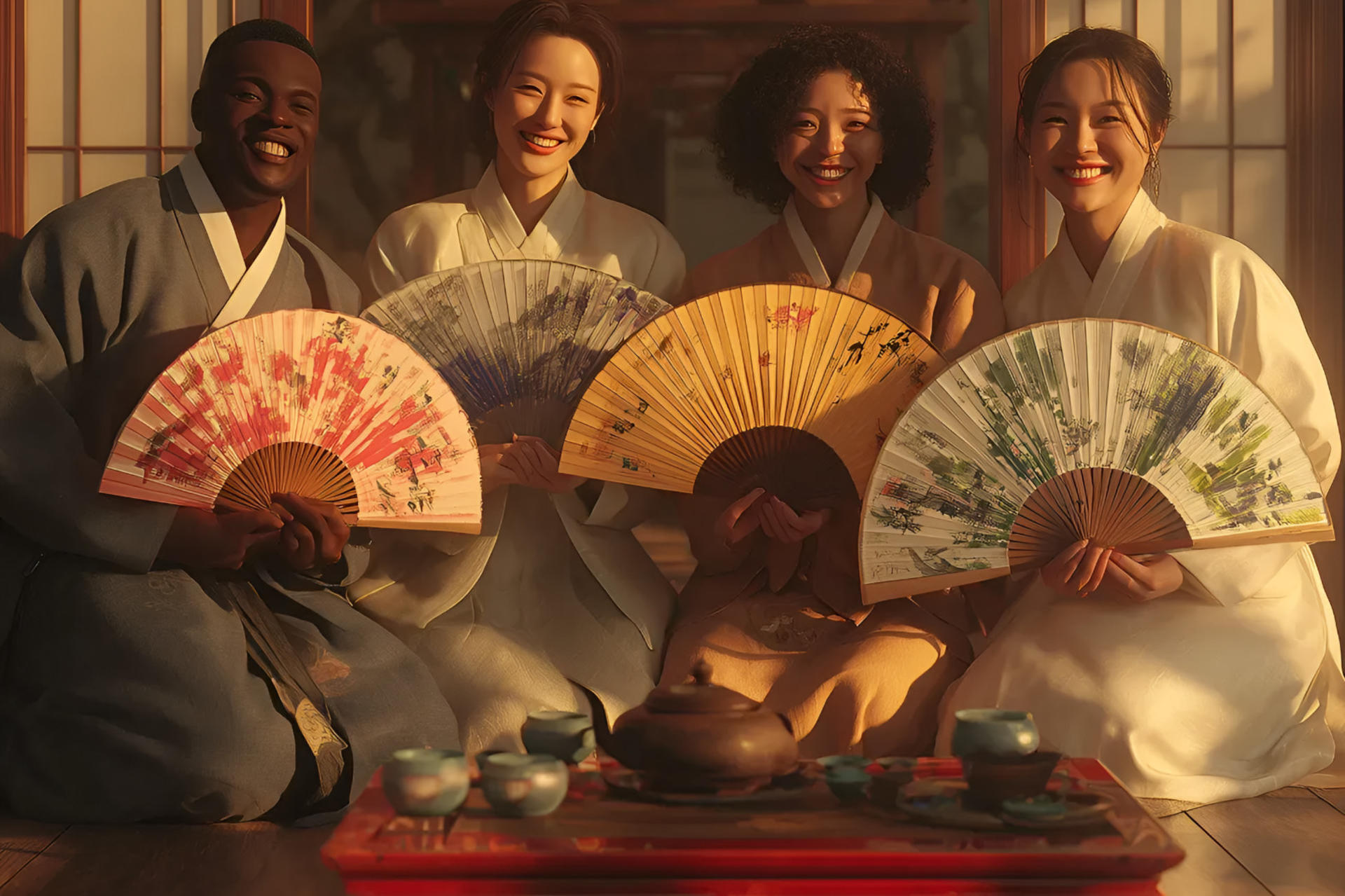Korean Fan Painting & Calligraphy Class in Hongdae, Seoul - Image 1