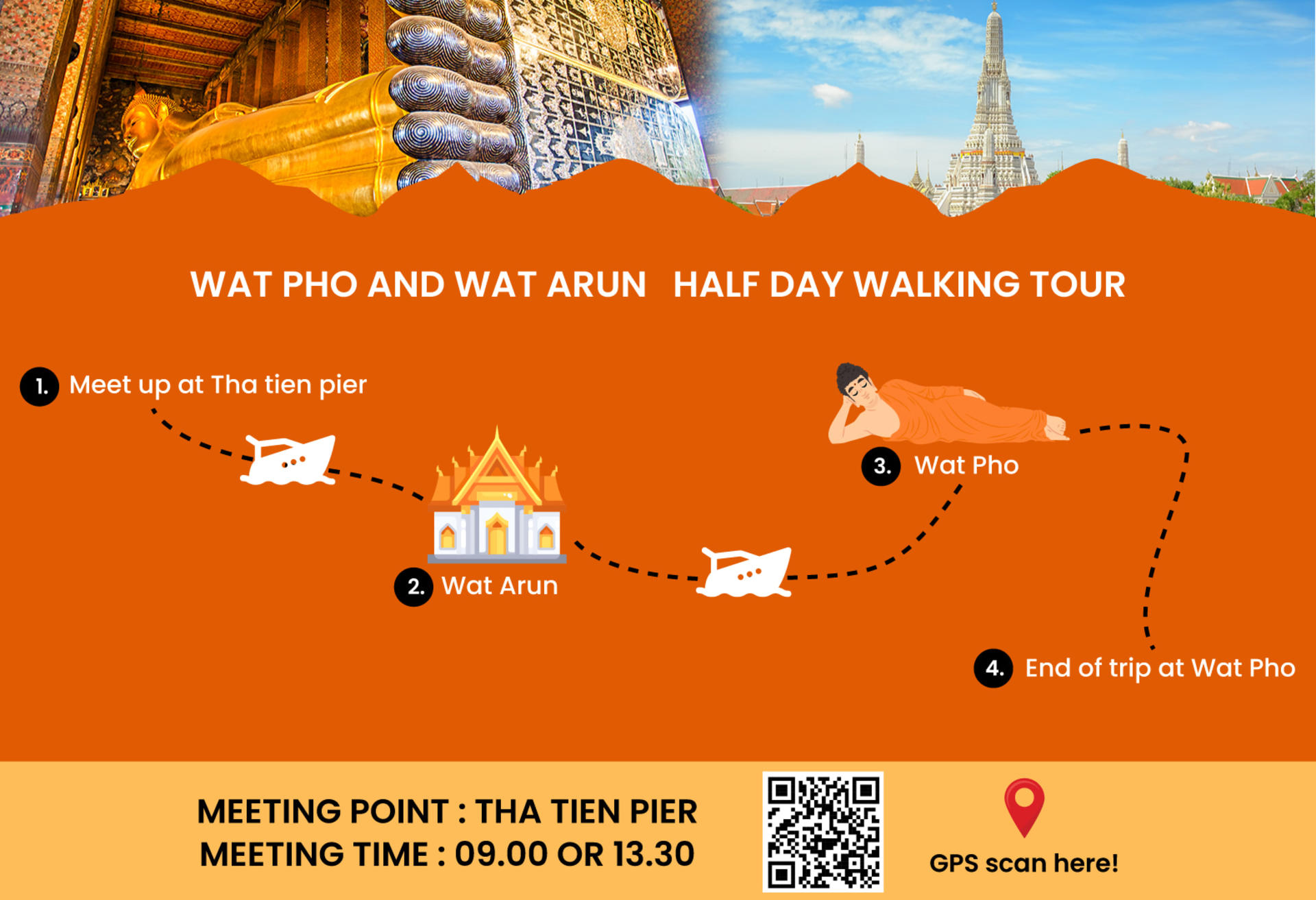 Wat Pho and Wat Arun Guided Half Day Walking Tour - Thumbnail 7