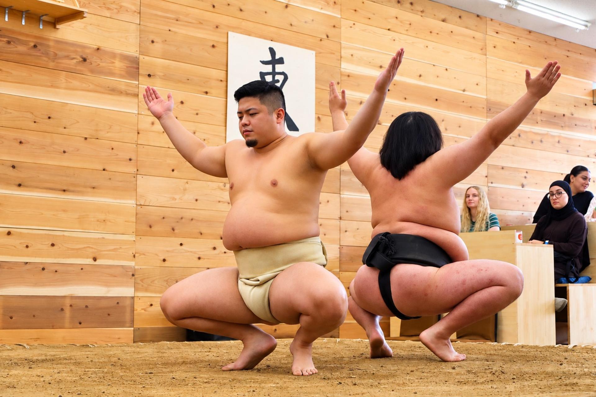 Osaka: Live Sumo Show with Audience Challenge & Wrestler Photo - Thumbnail 3