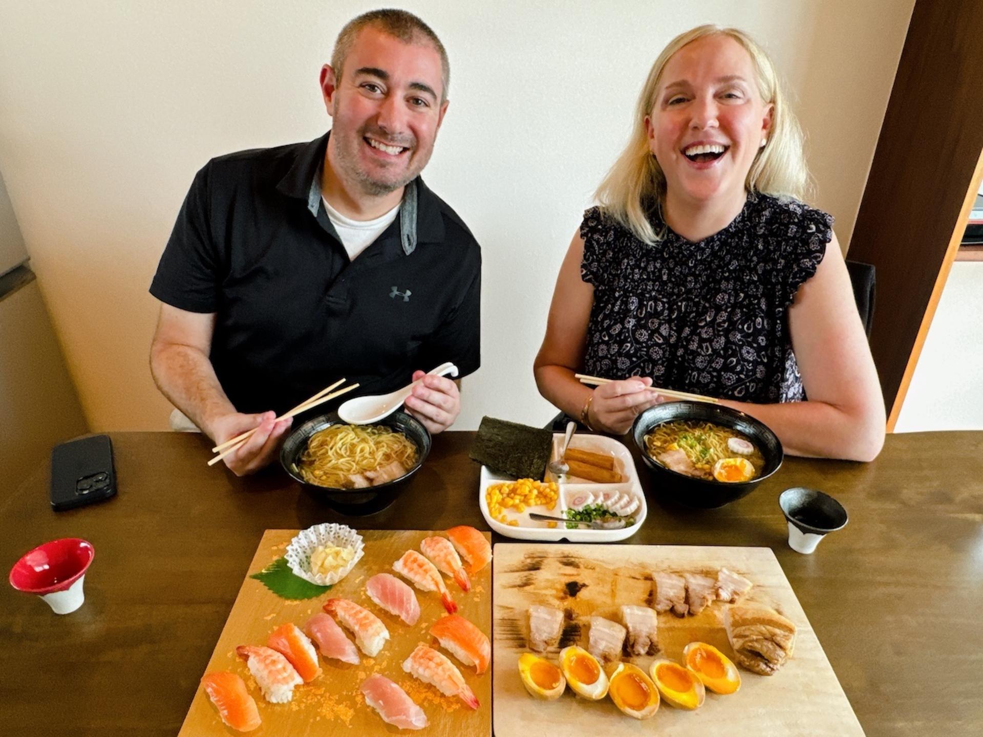Sushi and Ramen Cooking Class with Sake Pairing Set in Tokyo - Thumbnail 4