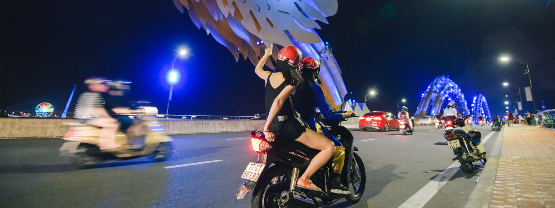 Food and Sightseeing Night Tour with Aodai Rider in Da Nang - Image 1
