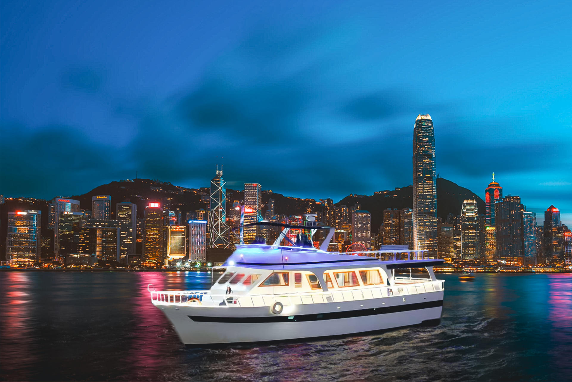 Victoria Harbour Night Cruise Experience - One Yacht (Unlimited Drinks+Photography) - Image 1