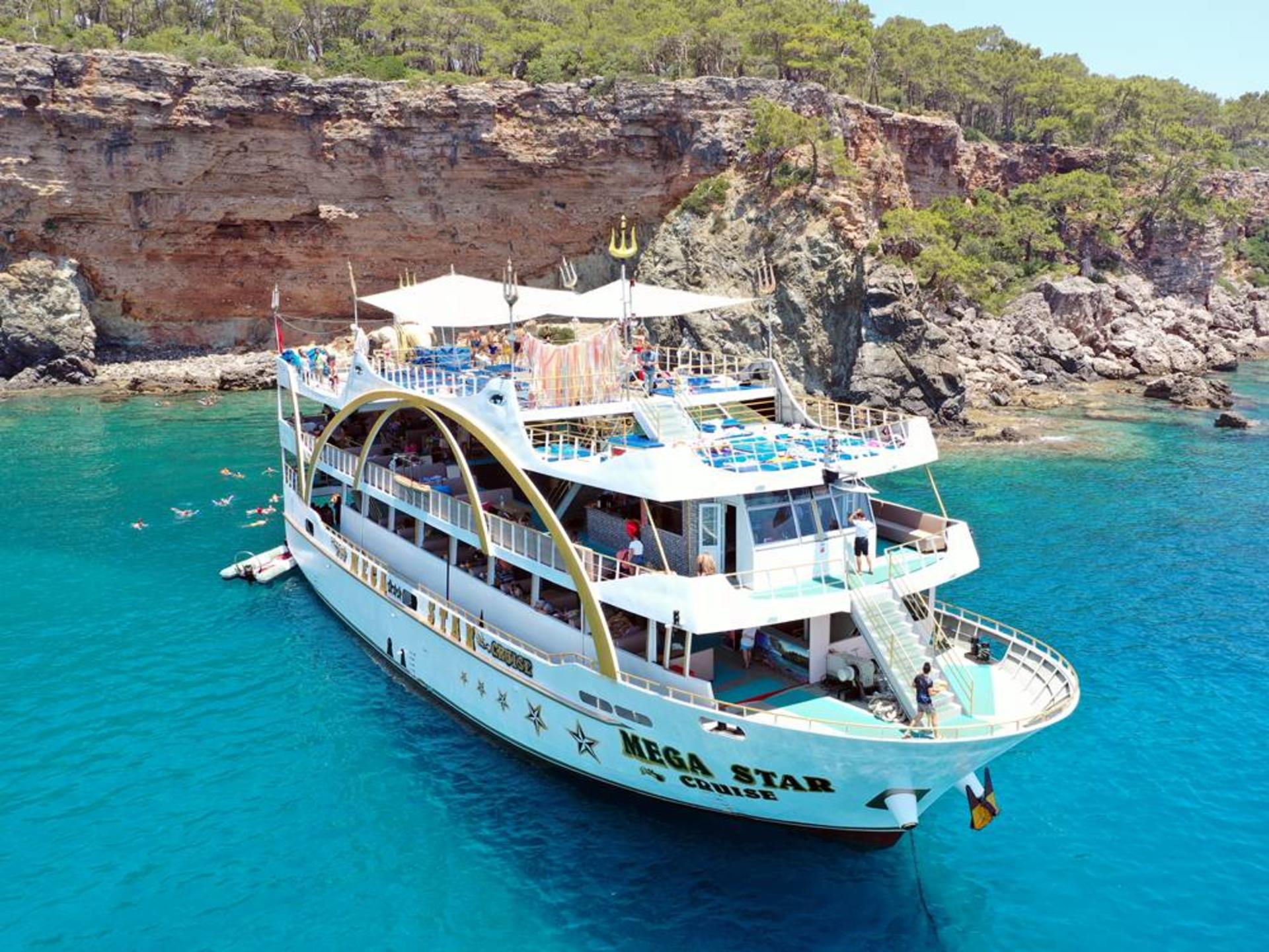 Antalya Mega Star Yacht Tour, BBQ Lunch, Foam Party & Transfer - Image 1