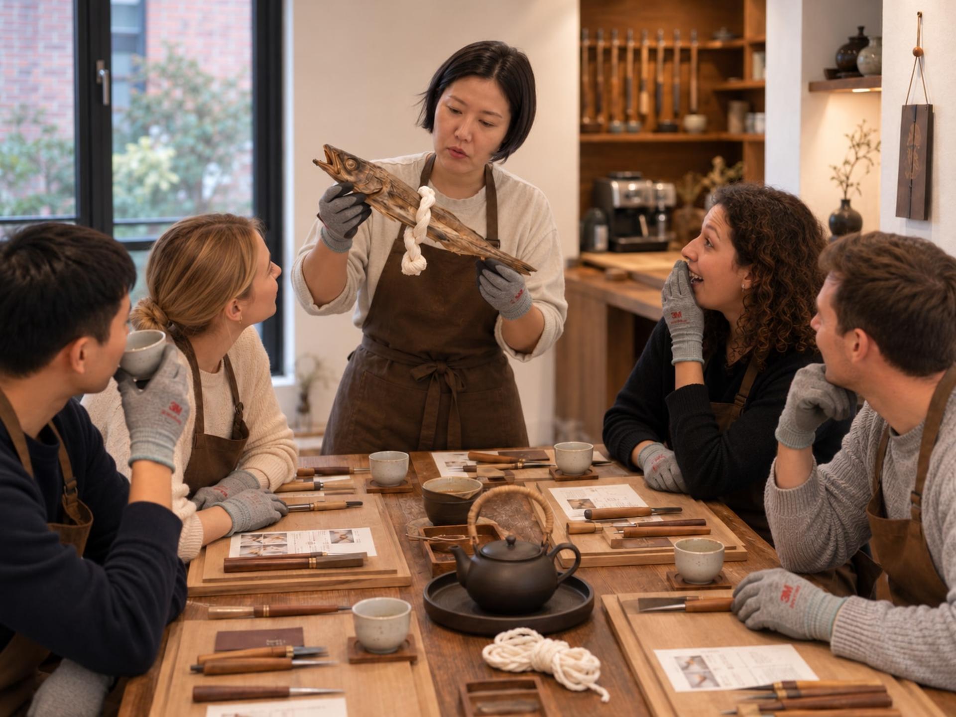 Korean Good Luck Fish Woodcarving Workshop in Seoul - Thumbnail 6