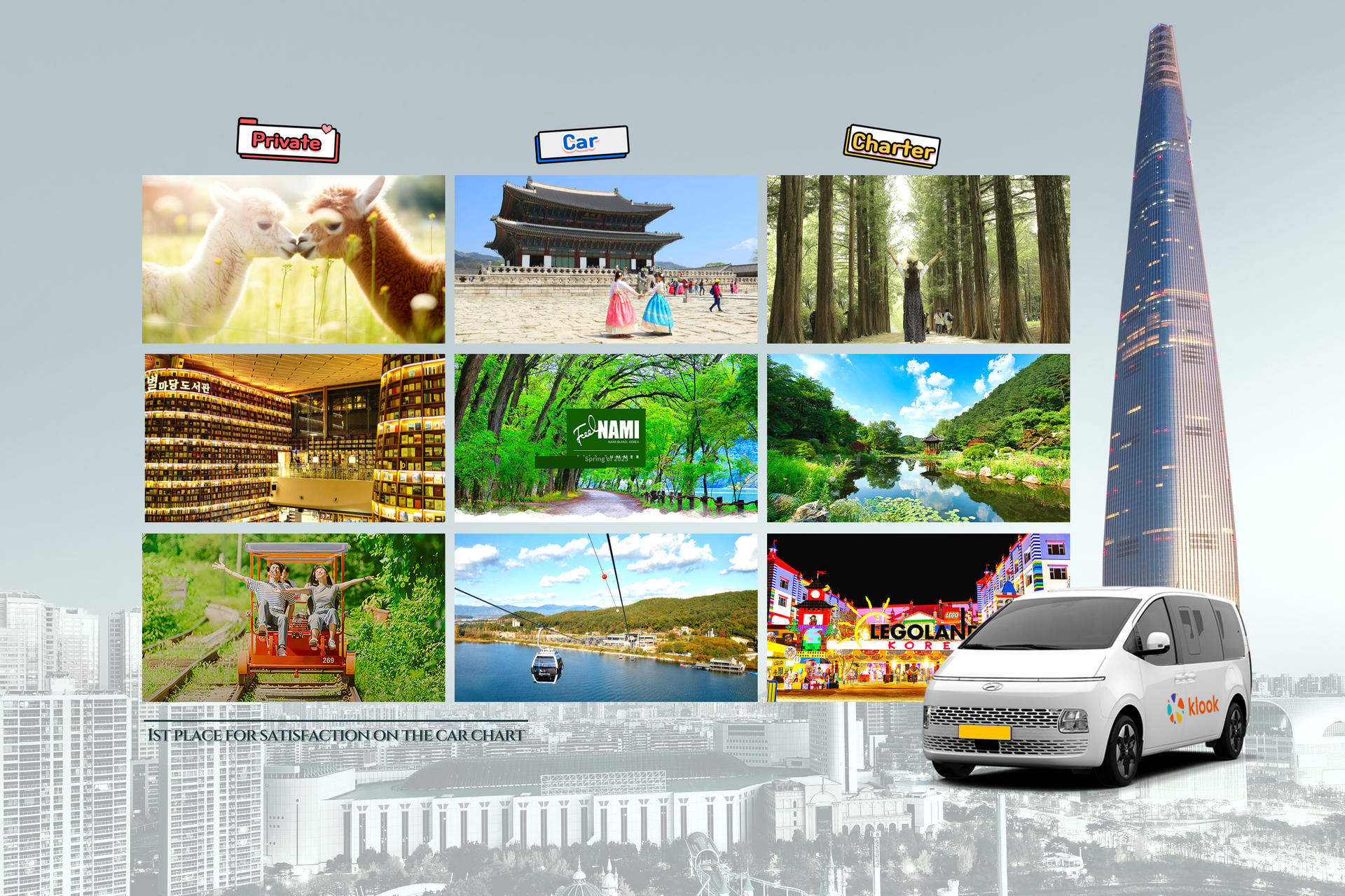 Seoul Private Car Charter to Seoul City / Seoul Suburb / Gangwon-do (Nami Island / Alpaca World / Sokcho) - Thumbnail 2