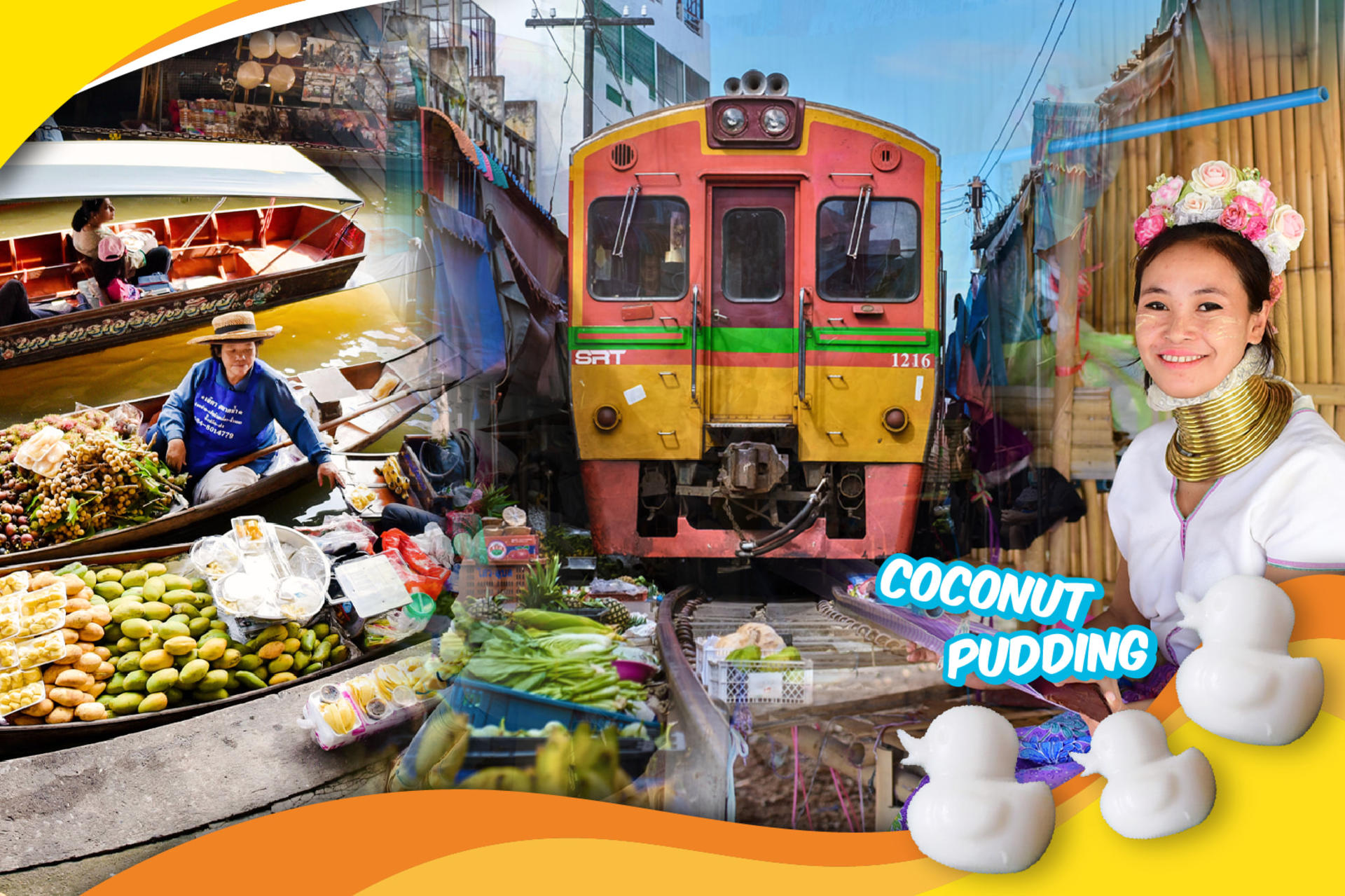 Damnoen Saduak & Maeklong Market Day Tour with Coconut Dessert - Image 1