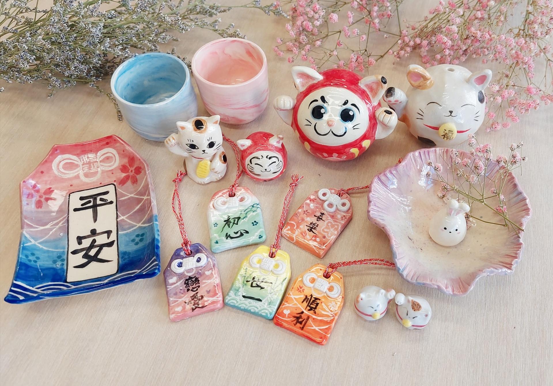 [Buy-One-Get-One-Free] Omamori/Daruma/Lucky Cat Workshop | In-Person or Online Ceramic Gift Making | Prince Edward - Image 1