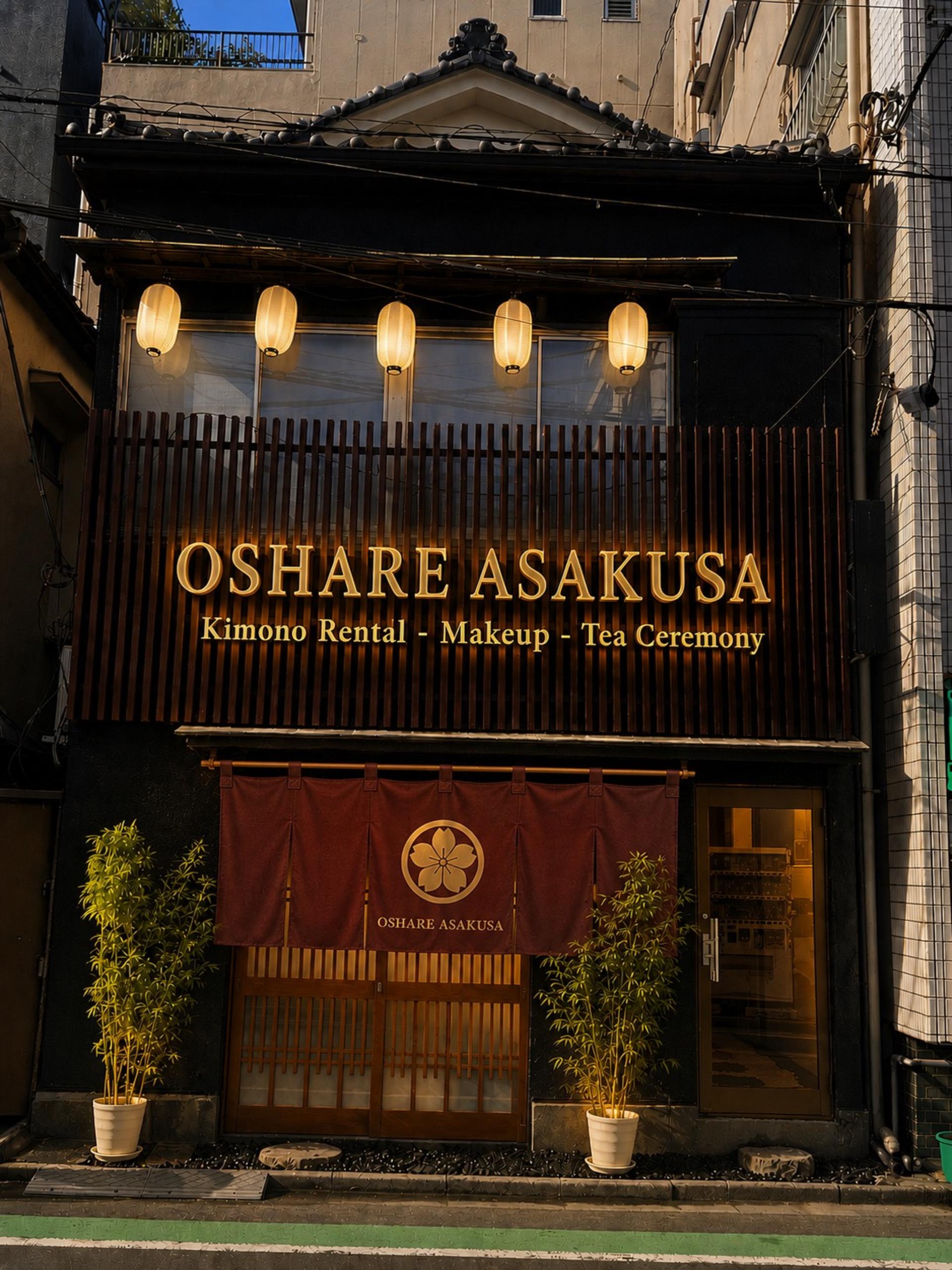 Asakusa Kimono Rental OSHARE Japanese Makeup & Tea Ceremony Experience Open until 10 PM - Thumbnail 2