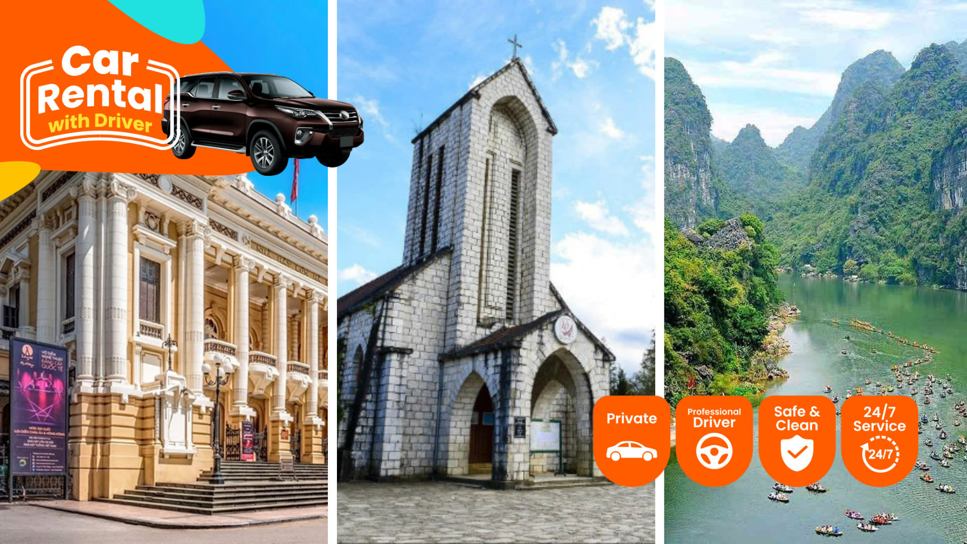 Ha Noi Private Transfer To Trang An (Ninh Binh) /  Sapa / Ha Long Bay / Hai Phong / Moc Chau / Mai Chau  - Image 1