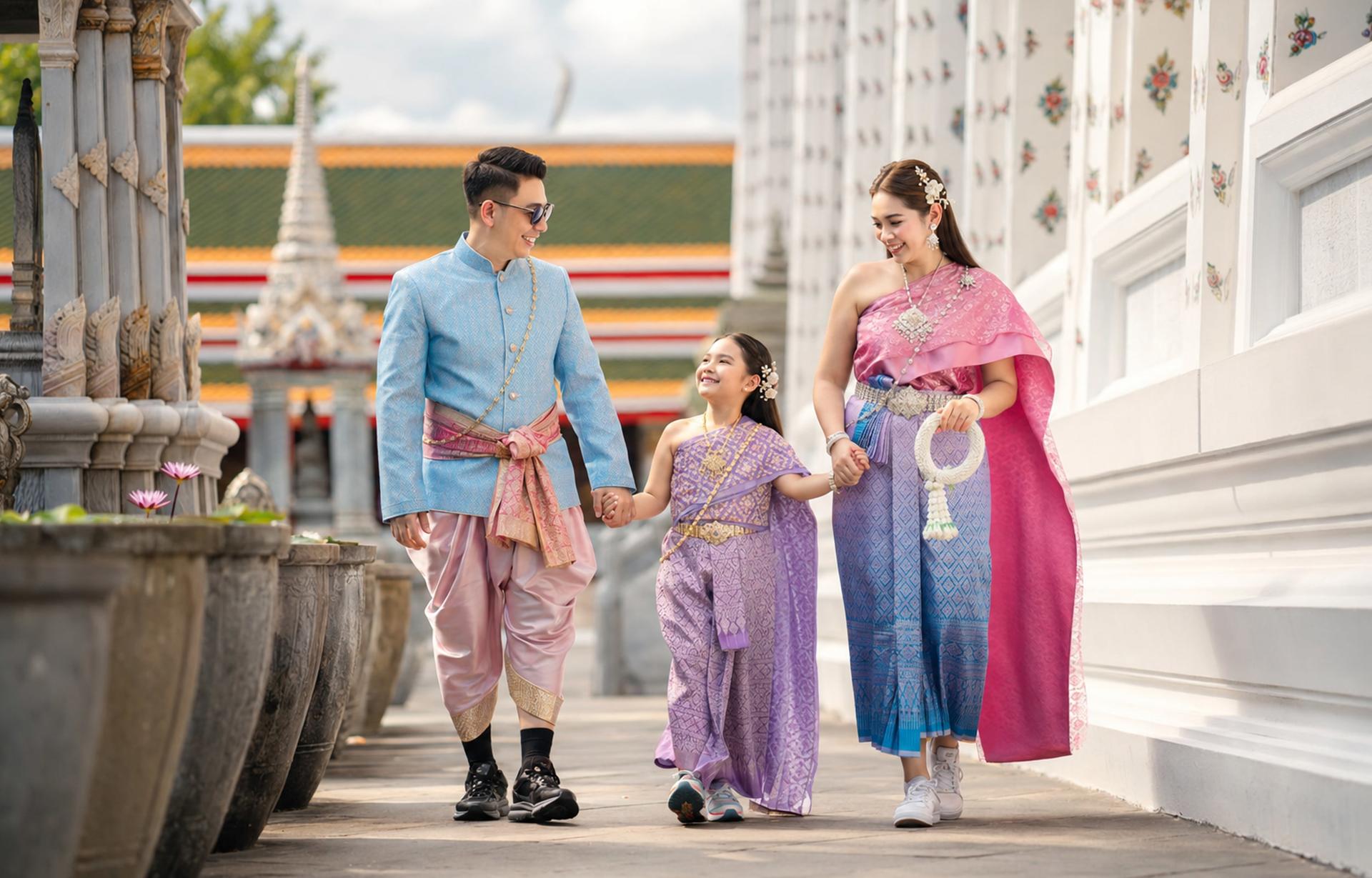 Professional Thai Costume Photography at Wat Arun, Bangkok - Thumbnail 3