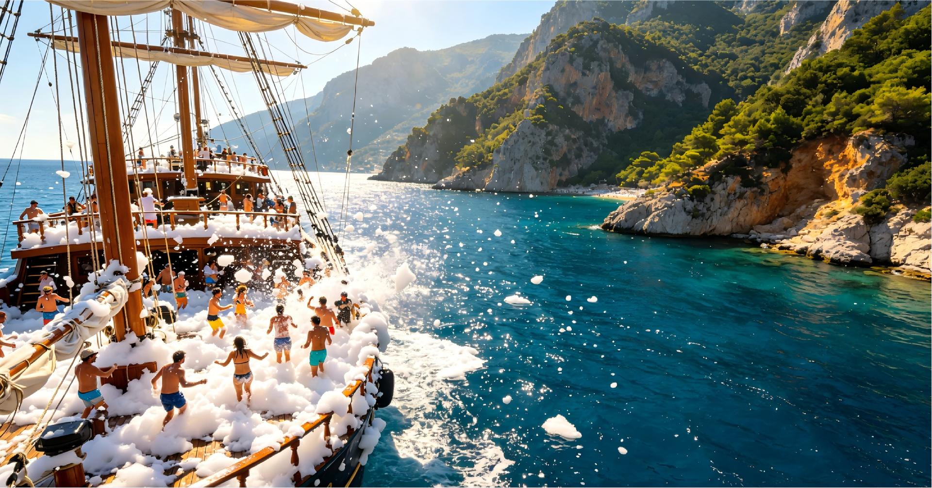 【Fethiye/Oludeniz】Pirate Ship Foam Party + Island Hopping Day Trip (with lunch) - Thumbnail 2