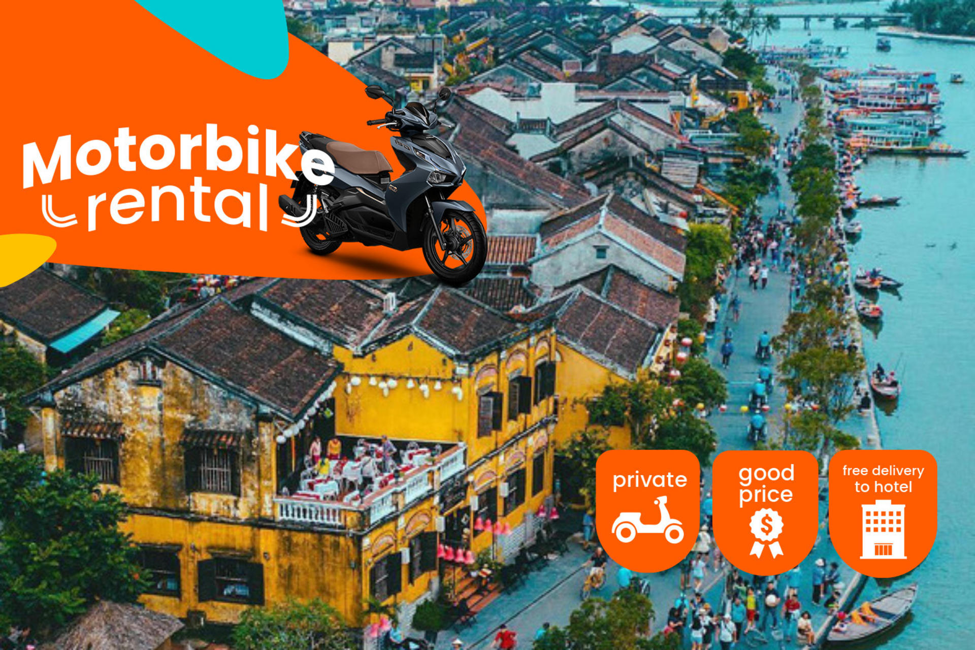 Scooter, Motorbike and Fullface Helmet  Rental in Hoi An  - Image 1