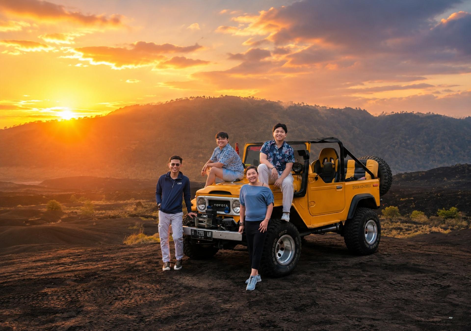 Mount Batur 4WD Jeep Sunset with Photographer and Custom Jeep Color - Thumbnail 6