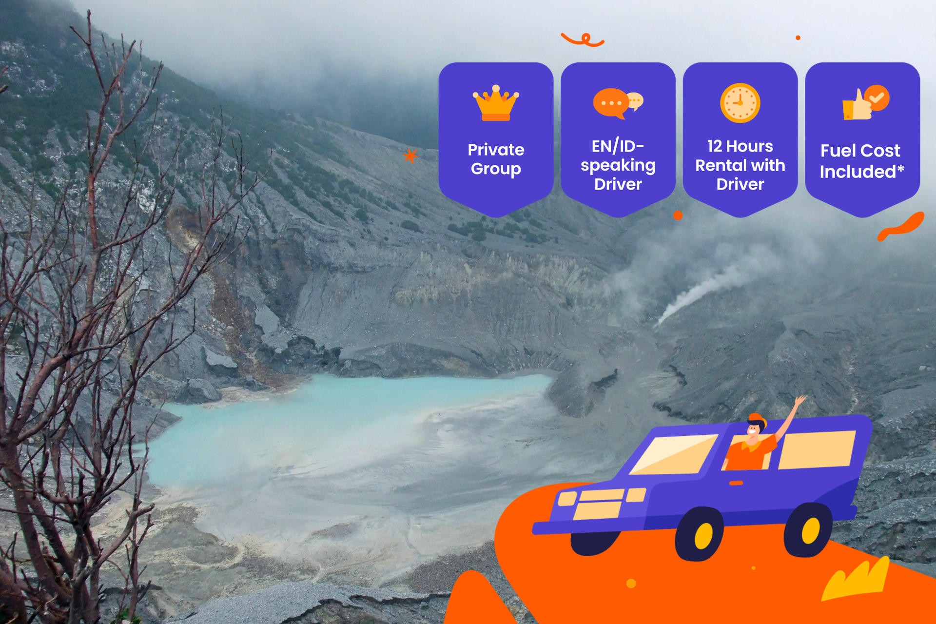 Bandung Private Car Rental with Driver