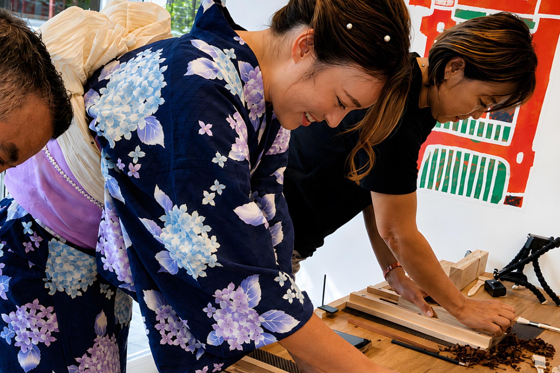 Kimono rental & original chopsticks making experience in Asakusa - Image 1