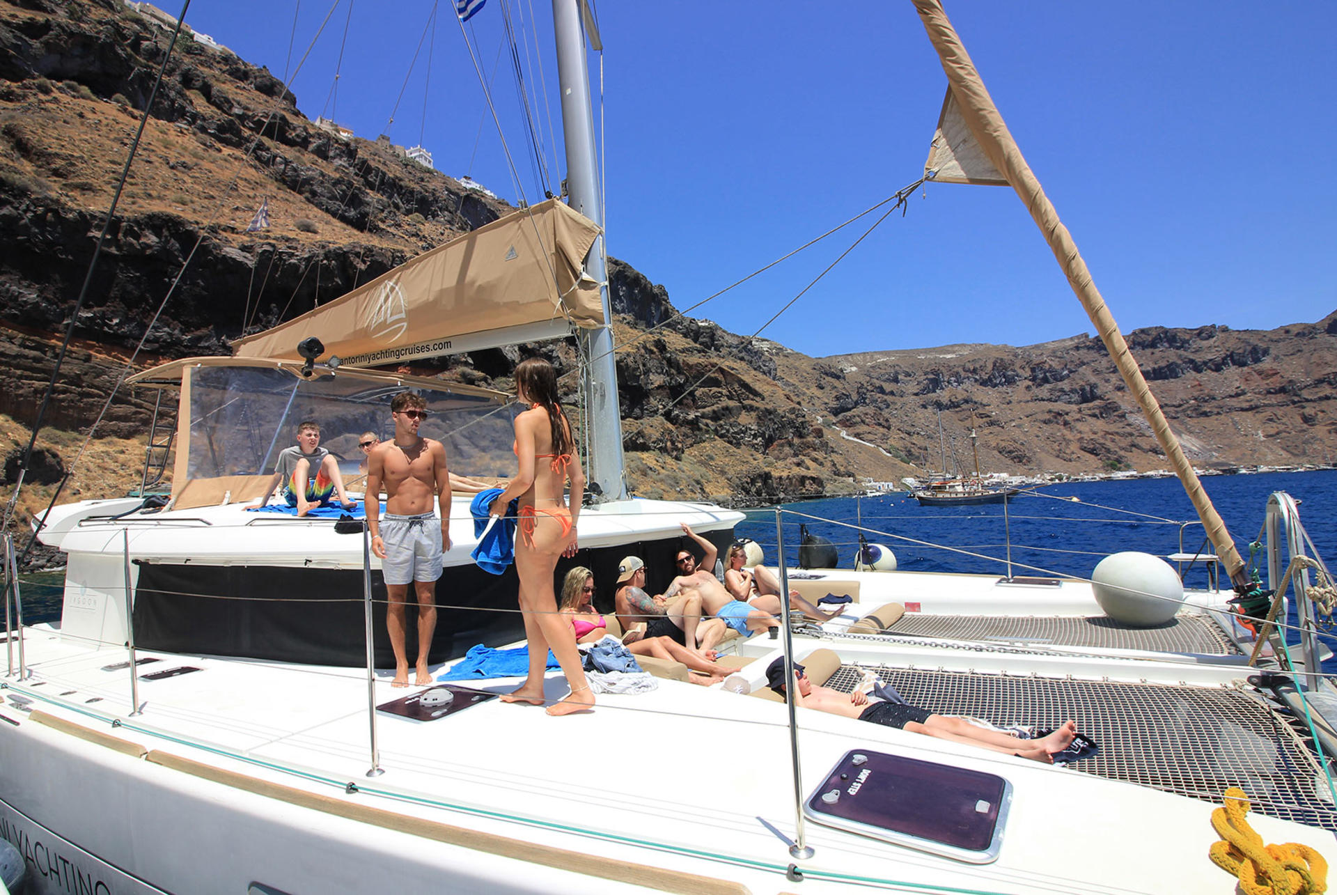 Luxury Santorini Catamaran Cruise: Lunch, BBQ, Drinks & Transfers - Thumbnail 22