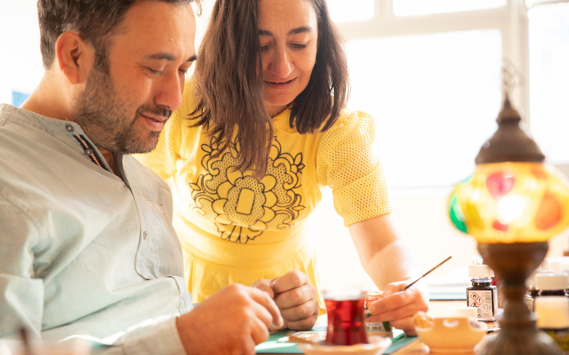Istanbul Stained Glass Sun Catcher Painting Workshop - Thumbnail 2