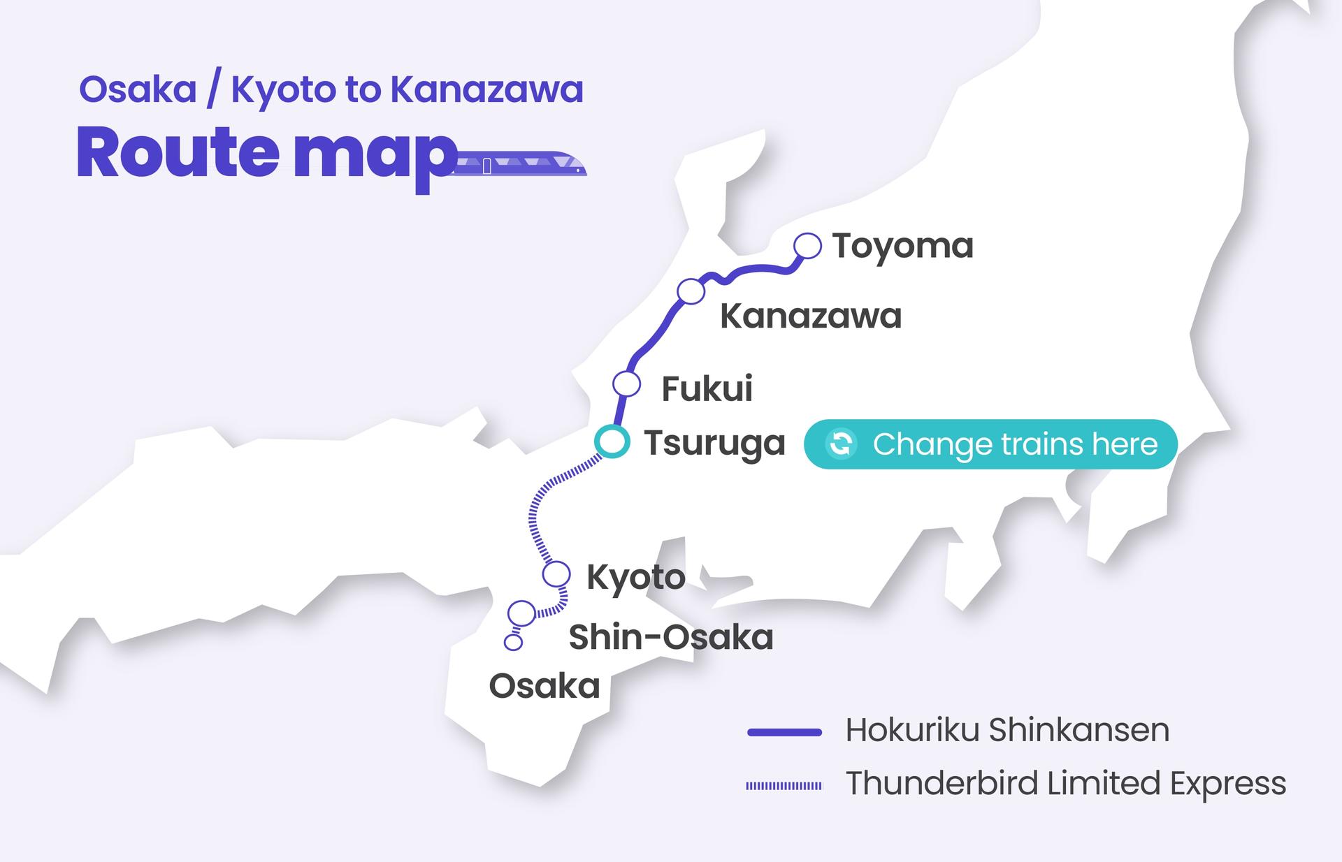 JR Thunderbird train ticket (Osaka/Kyoto to Kanazawa) - Thumbnail 2