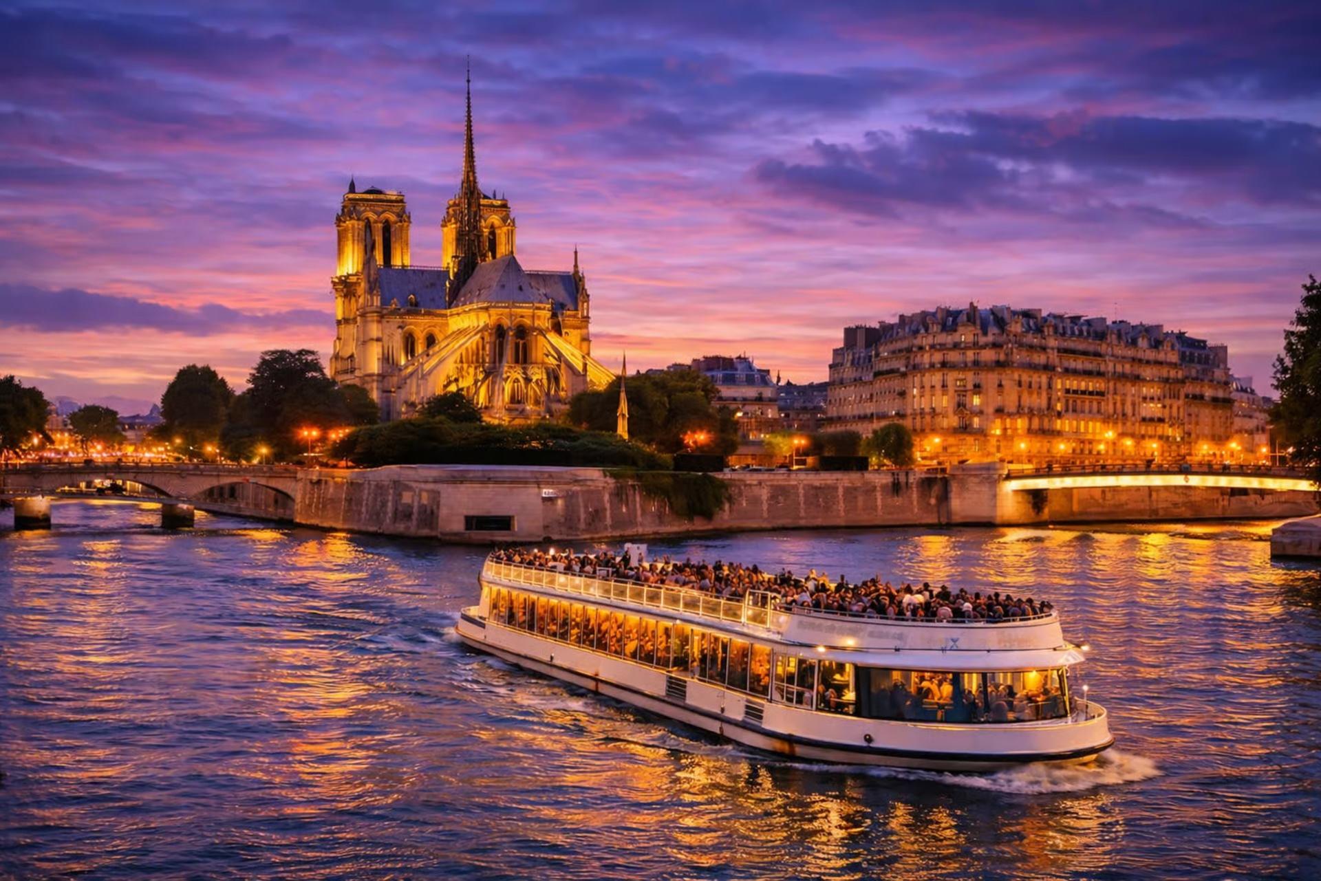 Paris Seine River Cruise Tour at Night with Waffle Tasting - Image 1