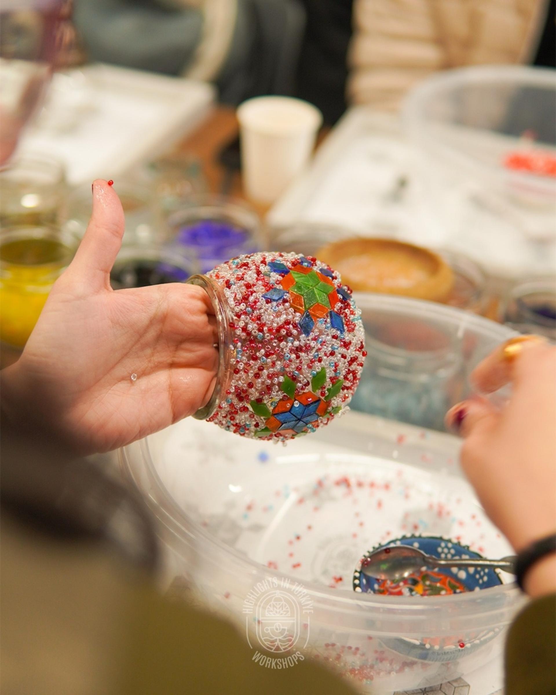Istanbul: Mosaic Candle Holder Workshop - Design Your Own Light - Thumbnail 10