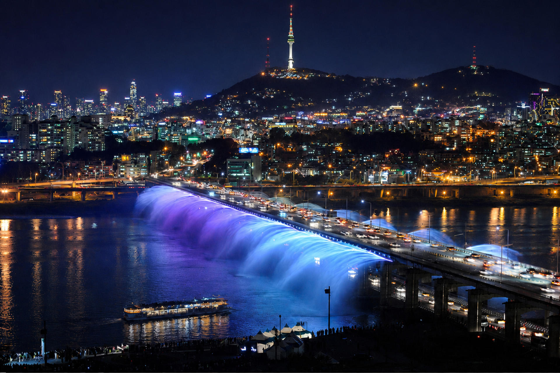 Seoul Han River Night Cruise with 63 Building & Gwangjang Market - Thumbnail 6