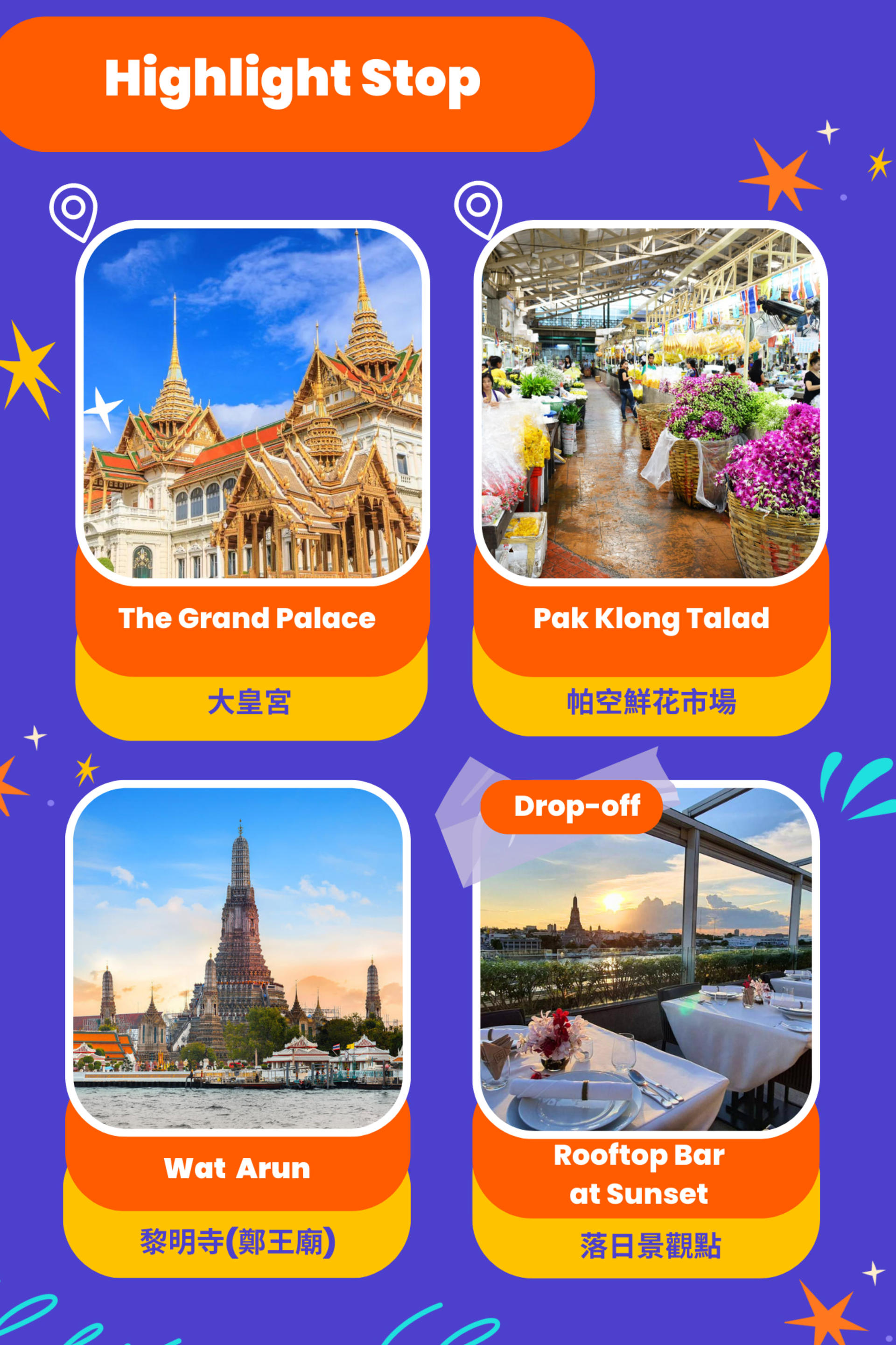 Grand Palace, Pak Klong Talad, Wat Arun, Sunset Rooftop Private Tour - Thumbnail 2