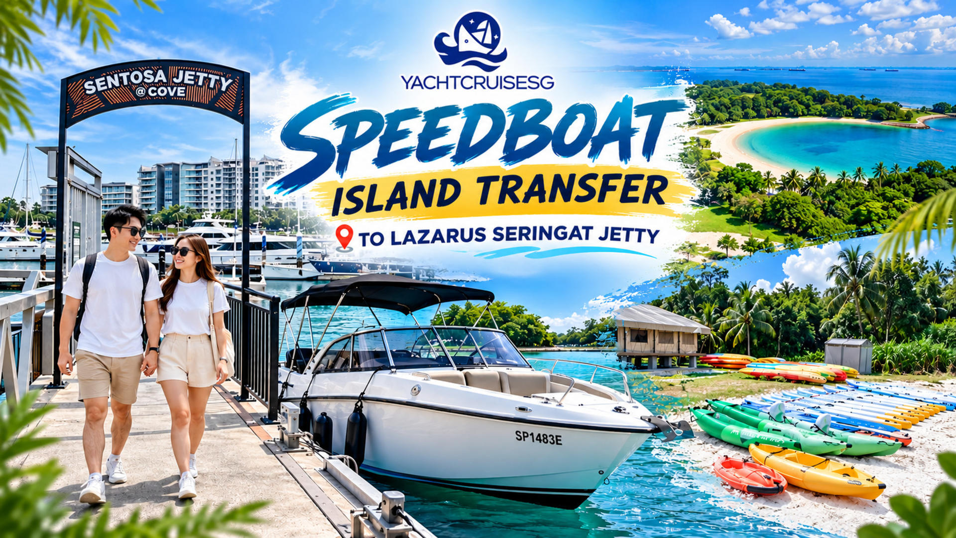 Speedboat Island Transfer to Lazarus Seringat Jetty by YachtCruiseSG - Image 1