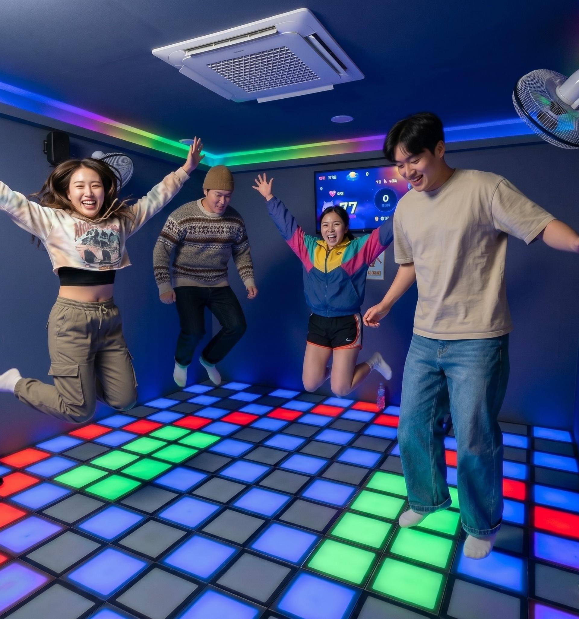 Seoul Hongdae LED Stepping & Wall Touch Game Battle Experience - Thumbnail 4