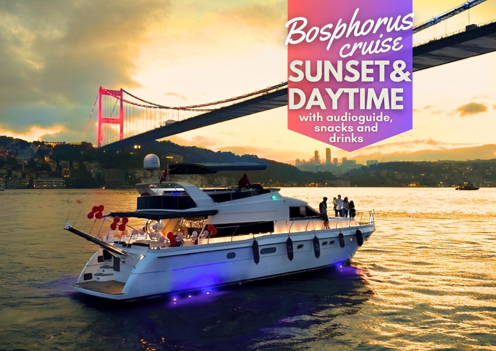 Sunset or Daytime Luxury Yacht cruise with AudioGuide & Snacks - Image 1