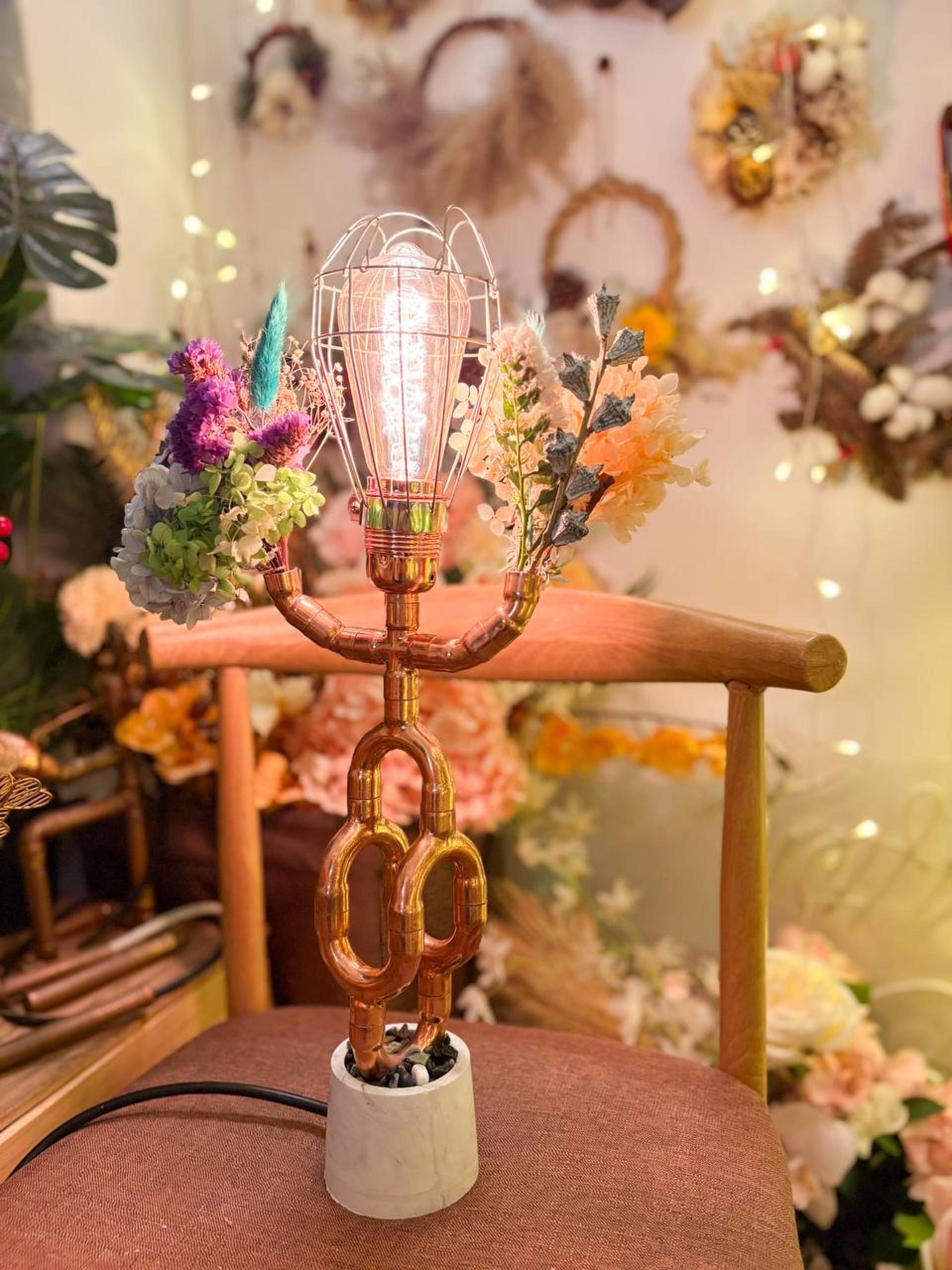 Myosotis flower | Industrial Style Lamp Holder Workshop - Thumbnail 26