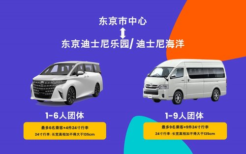 东京往返 迪士尼乐园(Tokyo Disneyland/Disneysea) 私人接送服务