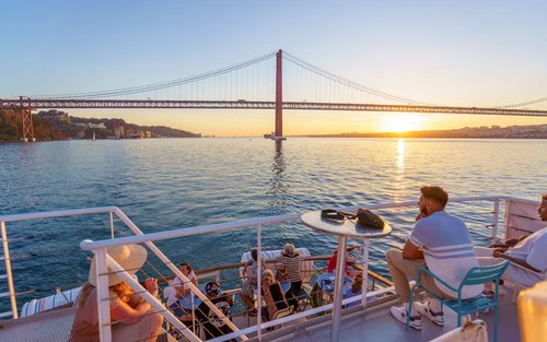 Tagus River sunset cruise with drinks and snacks in Lisbon