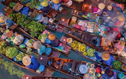 アユタヤ遺跡・水上マーケット・メークロン市場 日本語ツアー (バンコク発)