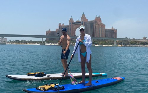 Visite guidée d'une demi-journée en SUP à Dubai Palm Jumeirah