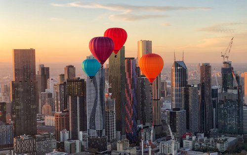 Luchtballonvaart over Melbourne City