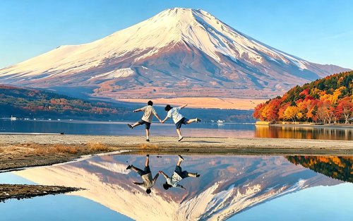 【富士山六大拍照勝地打卡+賞花】山中湖拍富士山倒影&日川時計店&羅森便利店&淺間公園&河口湖|東京出發