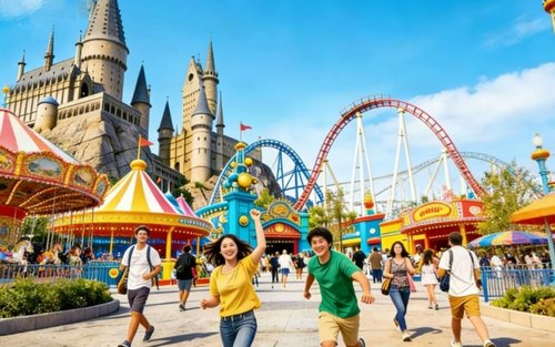 Round-trip shuttle service: Universal Studios Japan + Umeda Sky Building Night View (tickets not included)
