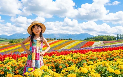 Hokkaido Biei Furano Summer Flower Sea Tour | Patchwork Road (drive-by), Seven Star Tree, Platinum Blue Pond, Shirahige Falls, Shikisai-no-oka, Herb Garden, Tomita Farm