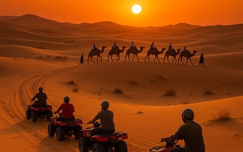 Marrakesz Pustynia Agafay Półdniowa wycieczka quadem i na wielbłądach