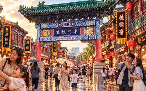 Excursão em Grupo Pequeno pela Rua da Cultura Antiga de Tianjin e Casa de Porcelana